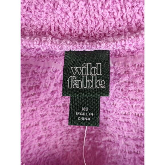 Wild Fable Cropped Cozy Shrug Cardigan‎ XS Violet Purple Button Up Fuzzy VNeck - Picture 10 of 11
